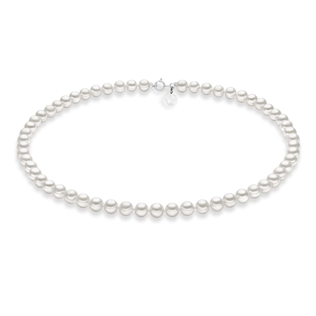 Comete Girocollo in Oro bianco 375‰, Perle coltivate e Charm Stella in Argento KFWQ102AM50