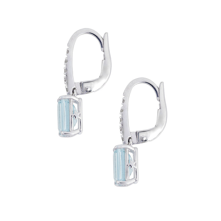 Comete Octagonal Aquamarine σκουλαρίκια σε χρυσό και διαμάντια ORQ278