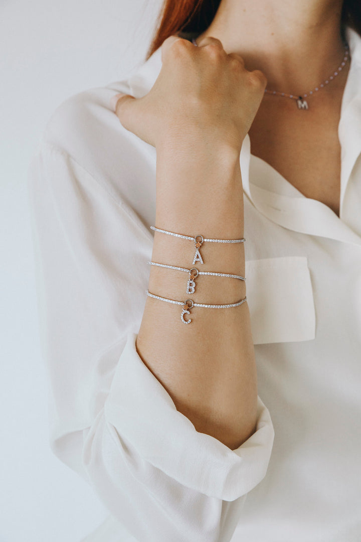 Pulseira Comete Prata Letra B BRA178
