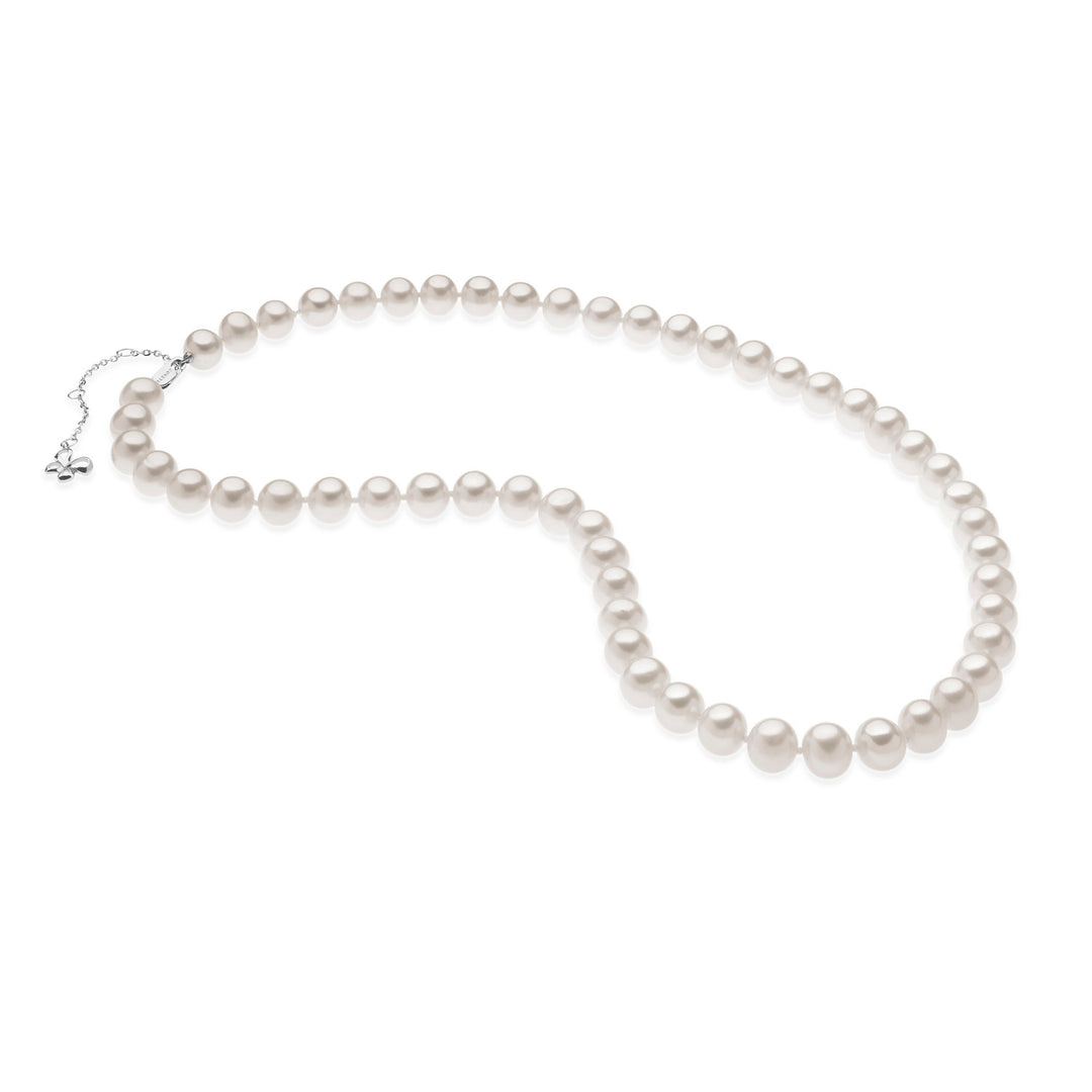 Comete Collana in Oro bianco con Perle e Farfalla FWQ232