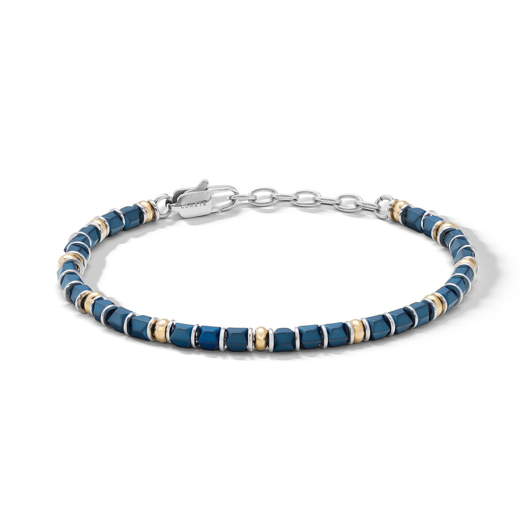 Comete Bracciale in acciaio con ematite blu e PVD giallo UBR1329