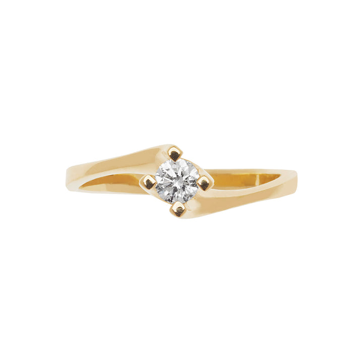 Comete Valentino Solitaire i gult guld og diamant ANB2037G