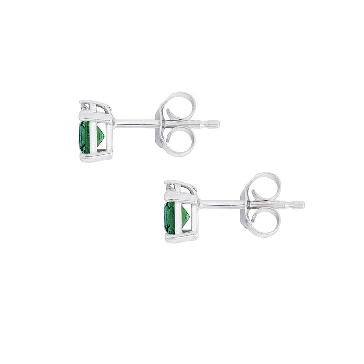 Comete Orecchini in Oro bianco Diamanti e Smeraldo carrè ORB1125
