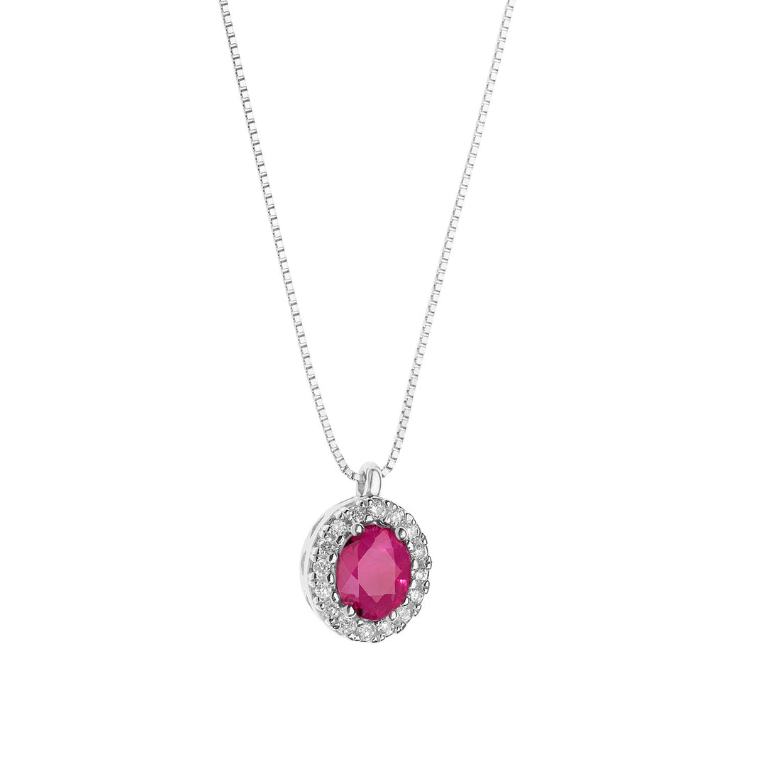 Colar Comete em Ouro, Diamantes e Rubi Oval GLB1673