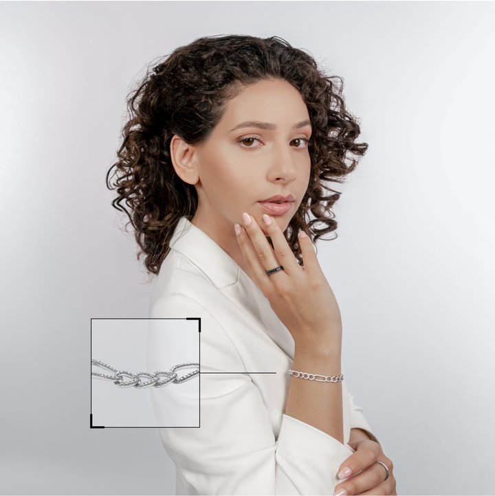 Comete Bracciale in Argento 925‰ rodiato, zirconi bianchi UBR1290