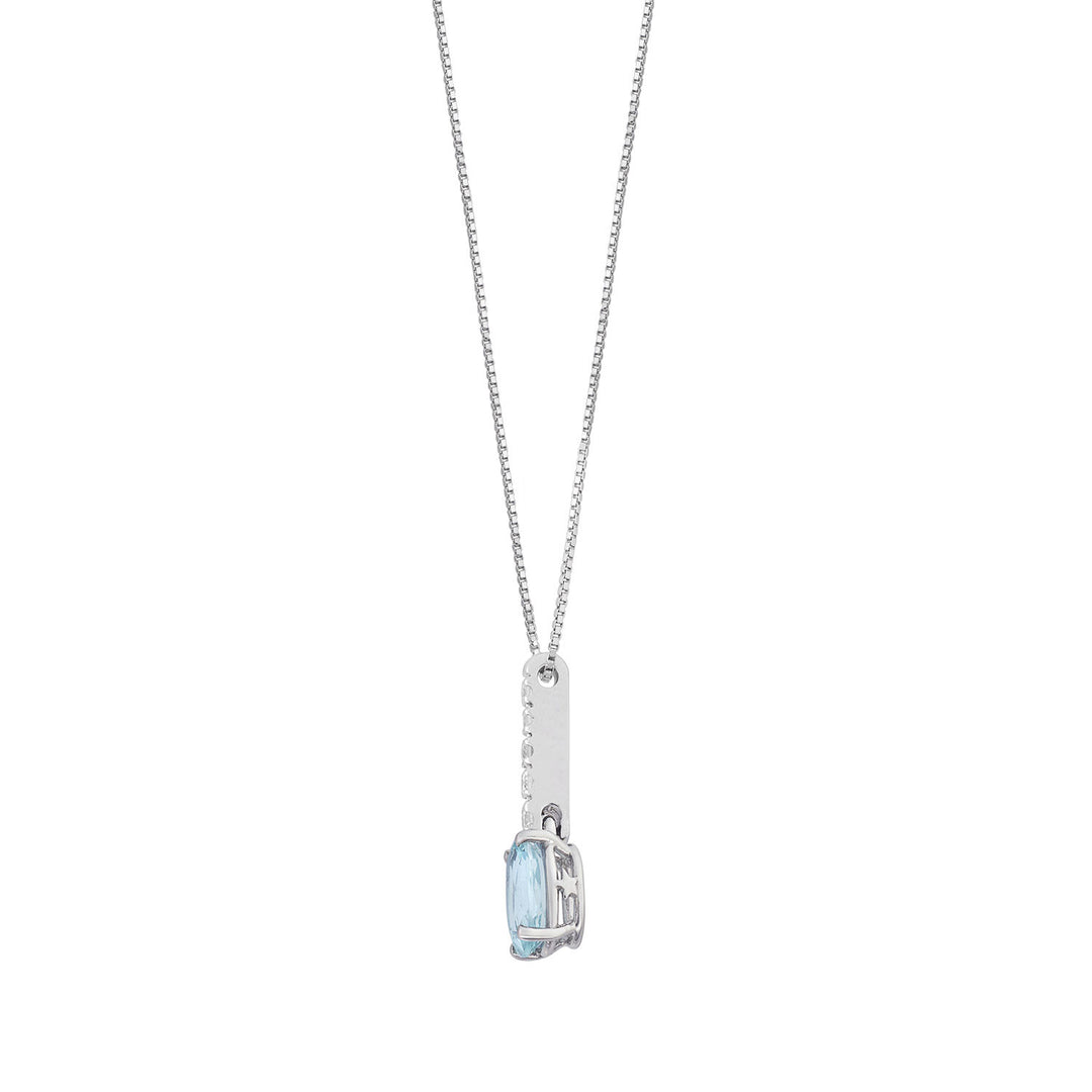 Comete Collana Acquamarina ovale in Oro e Diamanti GLQ317