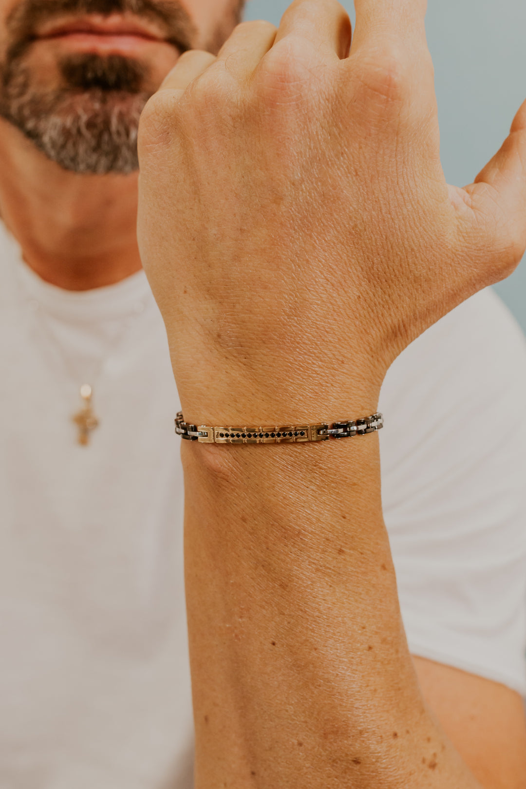 Comete Bracciale Acciaio con pvd nero, rosè e zirconi neri UBR1191
