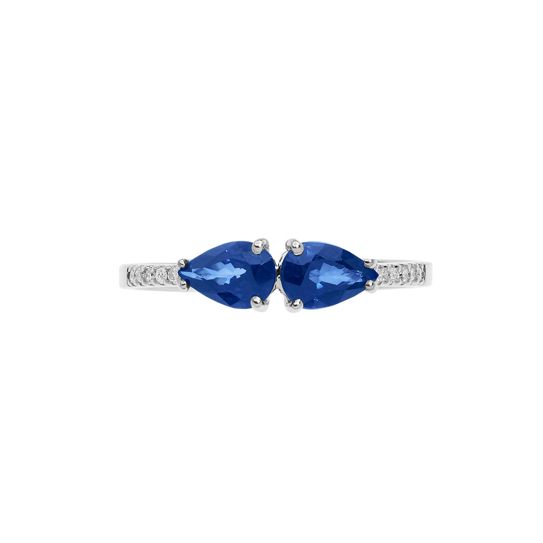 Comete Anello in Oro Diamanti e Zaffiri Goccia ANB2635