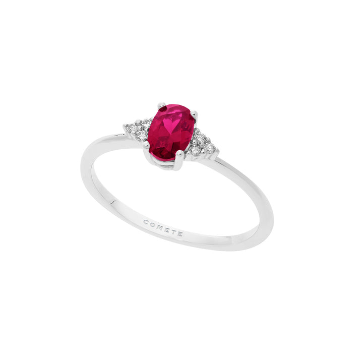 Comete Anello in Oro Diamanti e Rubino ovale ANB2653