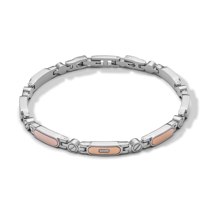 Comete Bracciale in Acciaio pvd rosè e Diamanti UBR1009