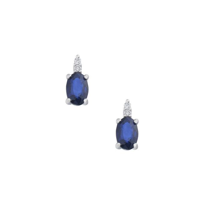 Comete Orecchini Oro e Diamanti bianchi, Zaffiro blu ovale ORB1103