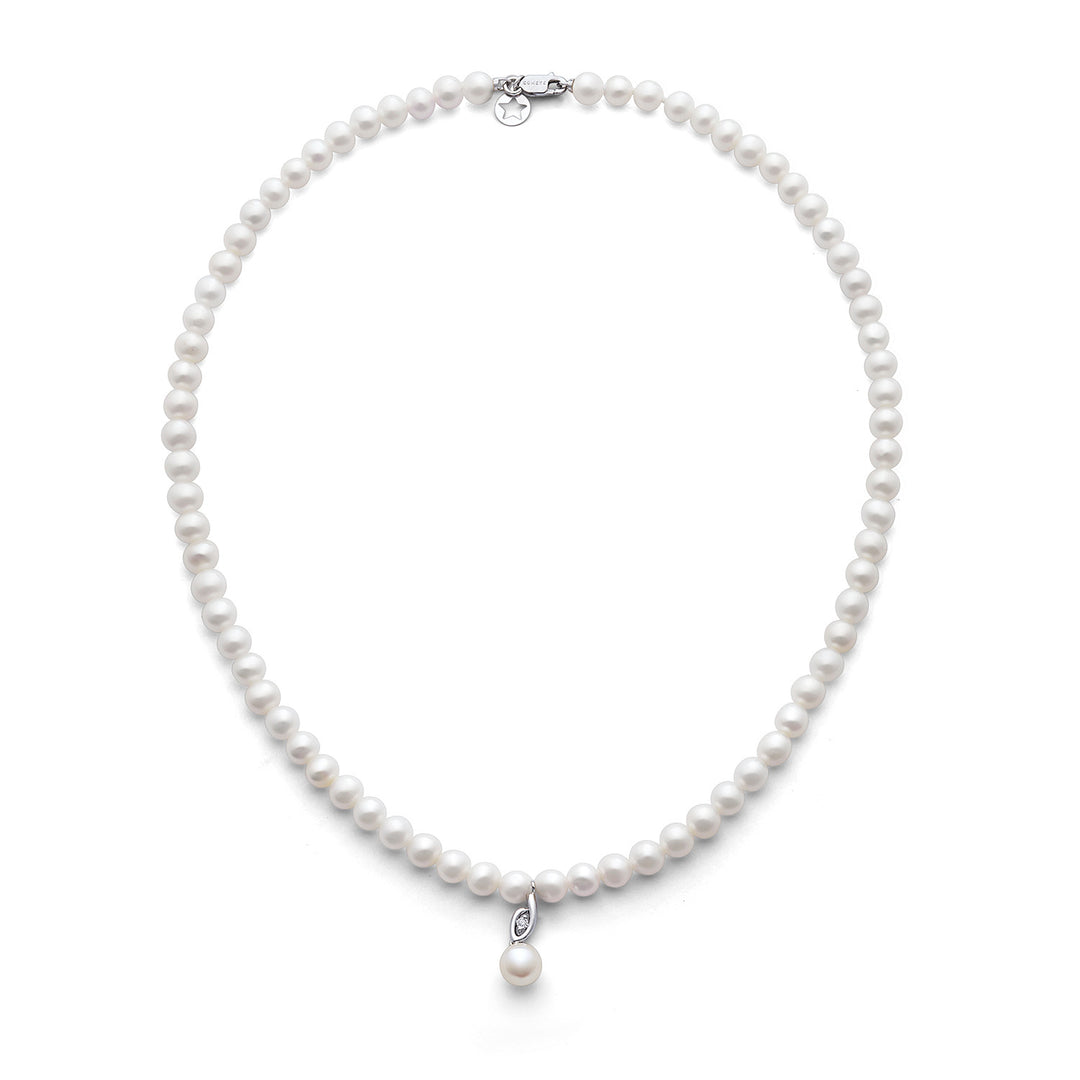 Comete Collana filo Perle in Oro 750‰ e Diamanti bianchi FWQ382
