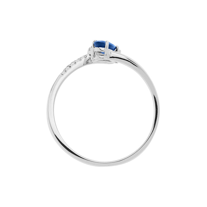 Comete Goldring mit Diamanten und Saphirtropfen ANB2631