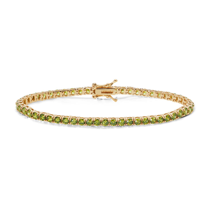Comete Tennis in Argento giallo e zirconi Peridot BRA239M17