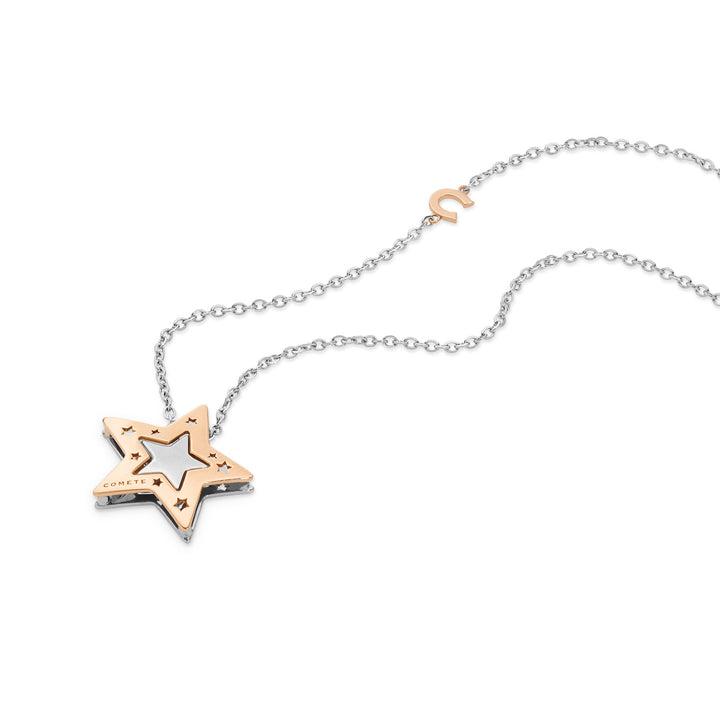Colar Comete em ouro branco e rosa com diamantes GLB1447