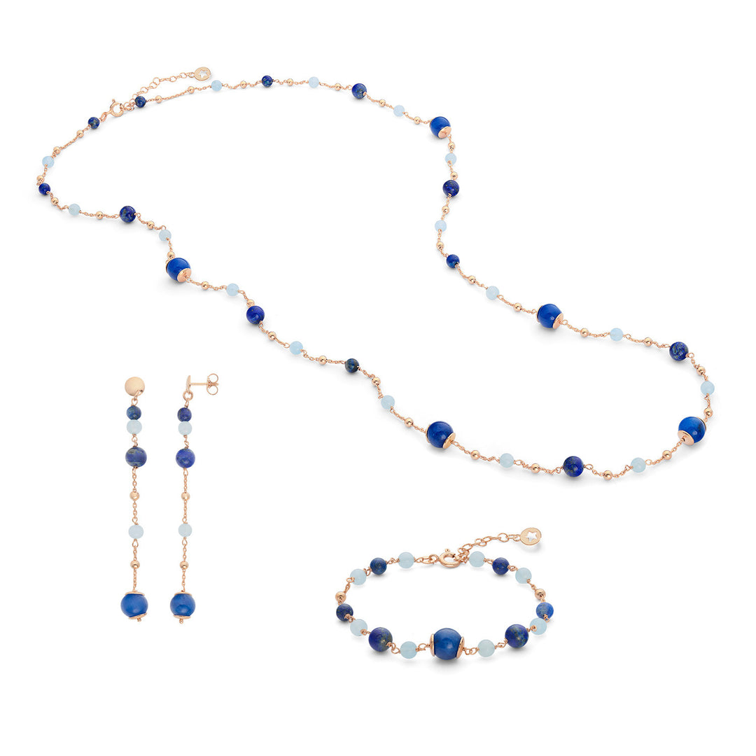 Comete Bracciale Argento 925‰ con Acquamarina, Lapis, Quarzo colorato KIT268218269