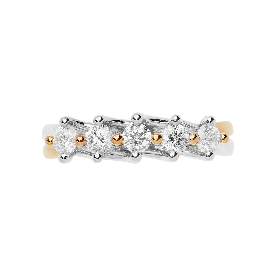 Comete-Ring aus Rosé- und Weißgold mit Diamanten ANB2659