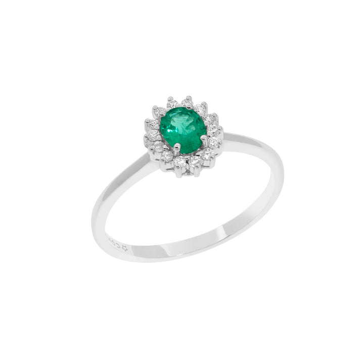 Comete Anello in Oro Diamanti e Smeraldo ovale ANB2574S3