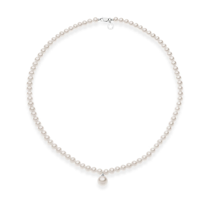 Colar Comete com pérolas de água doce em ouro e diamante FWQ 265