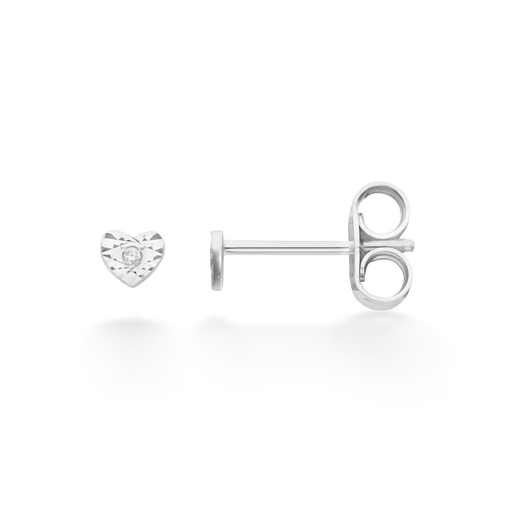 Comete Orecchini cuore in oro bianco e diamanti KORB1025