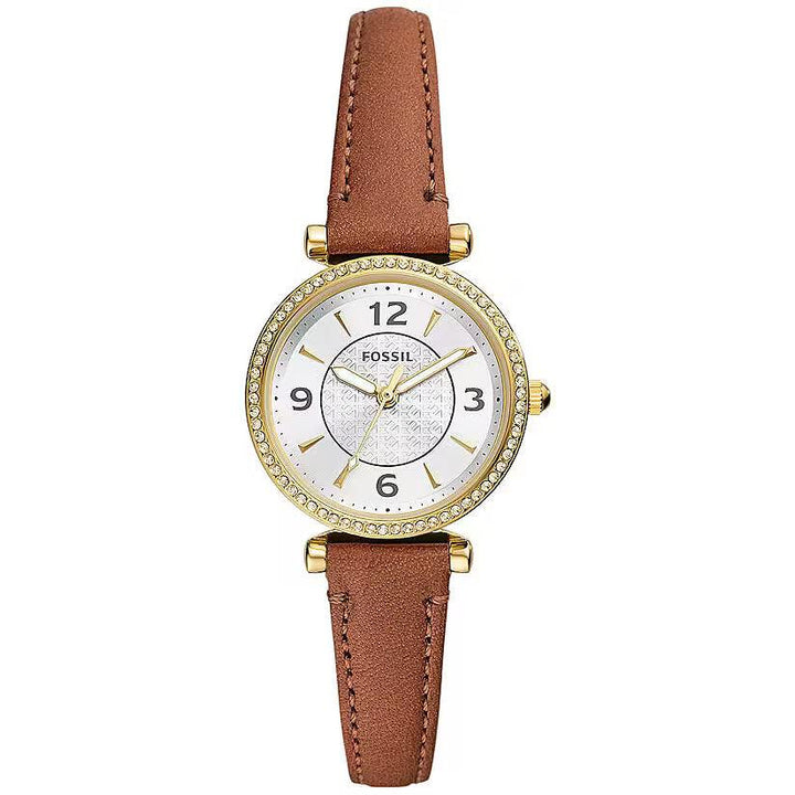 Fossil Carlie horloge 28 mm zilver quartz staal PVD afwerking geel goud ES5297 - Capodagli 1937