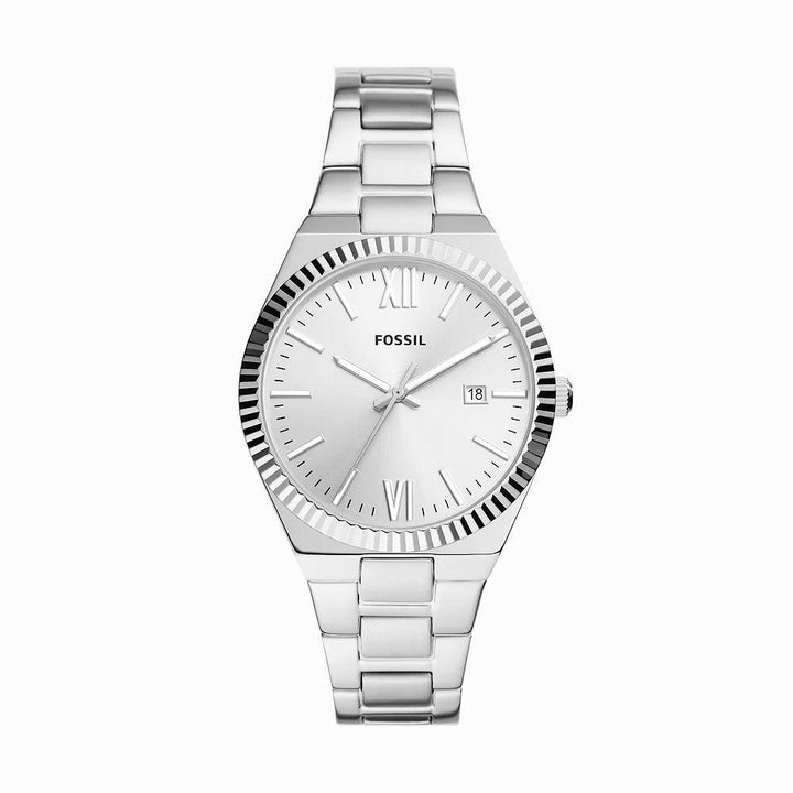 Fossiikello Scarlette 38mm hopeakvartsiteräs ES5300 - Capodagli 1937