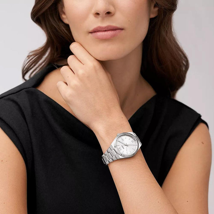 Fossiikello Scarlette 38mm hopeakvartsiteräs ES5300 - Capodagli 1937