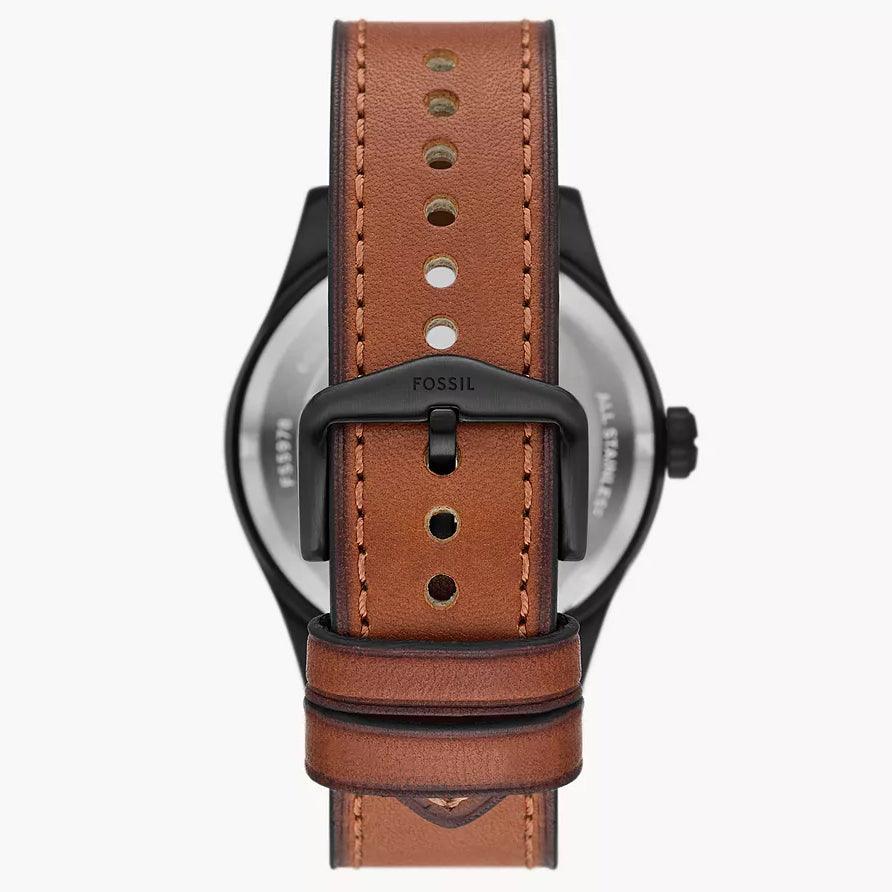 Fossil Defender aurinkokello 46mm musta aurinkoteräs musta PVD viimeistely FS5978 - Capodagli 1937