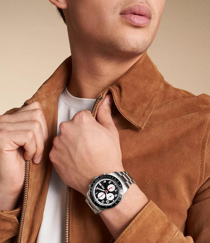 Fossile Uhr Sport Tourer Chrono 42 mm schwarzer Quarzstahl FS6045 – Capodagli 1937