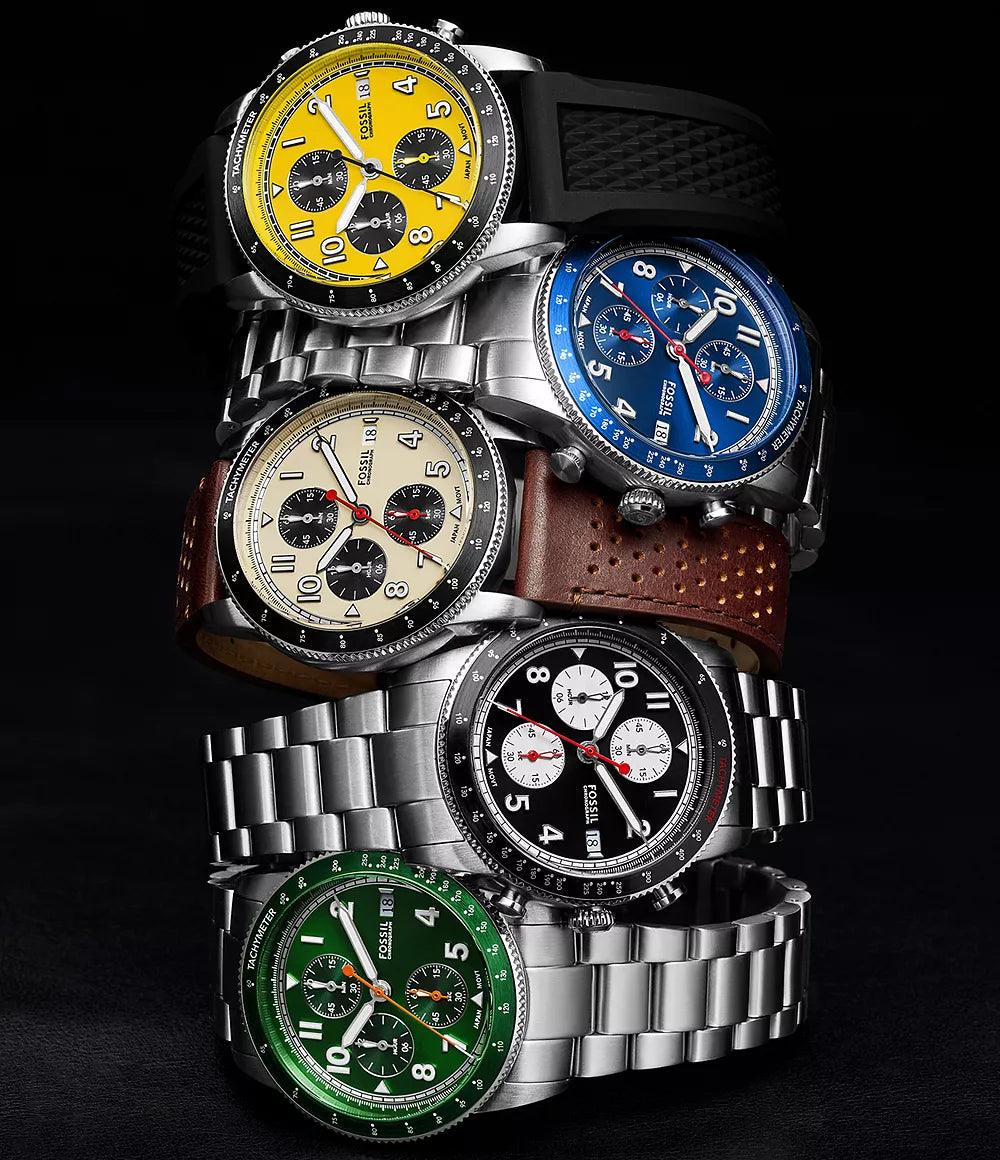 Fossile Uhr Sport Tourer Chrono 42 mm schwarzer Quarzstahl FS6045 – Capodagli 1937