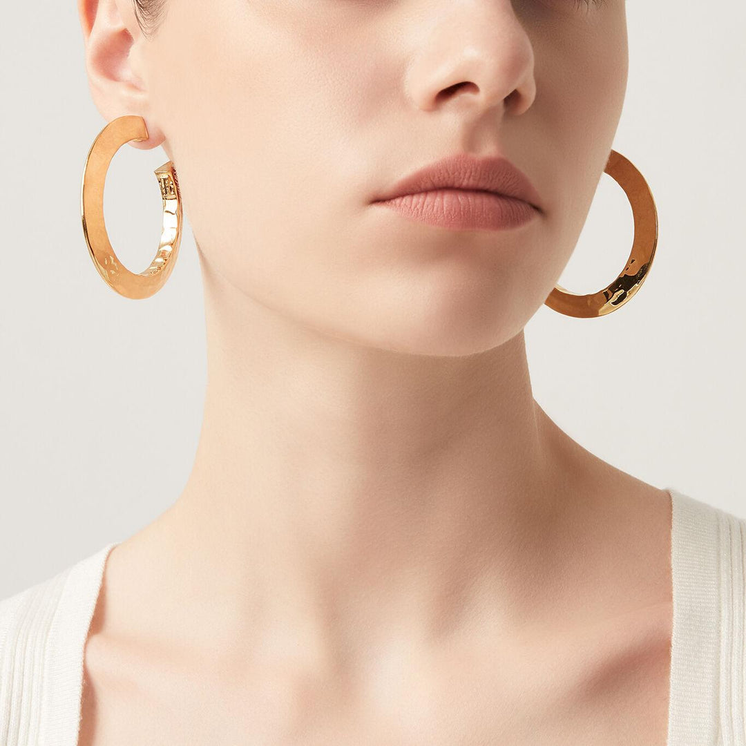 Kruhové náušnice Giovanni Raspini Blade Grandi stříbro 925 PVD úprava žluté zlato 11783 - Capodagli 1937