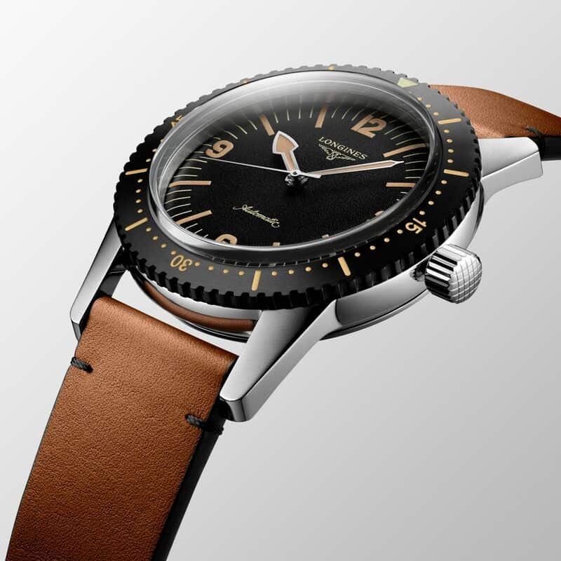 Relógio masculino Longines The Longines Skin Diver Watch 42 mm aço automático L2.822.4.56.2