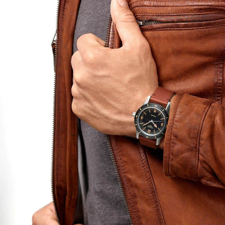 Relógio masculino Longines The Longines Skin Diver Watch 42 mm aço automático L2.822.4.56.2