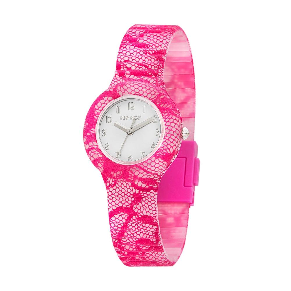 Hip-Hop-Uhr PINK LACE Lace-Kollektion 32 mm HWU1187 – Capodagli 1937