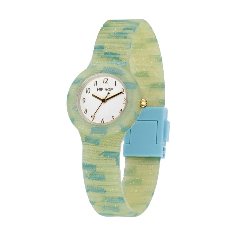 Reloj Hip Hop ENCAJE AMARILLO Y AZUL CLARO Colección Lace 32mm HWU1226 - Capodagli 1937