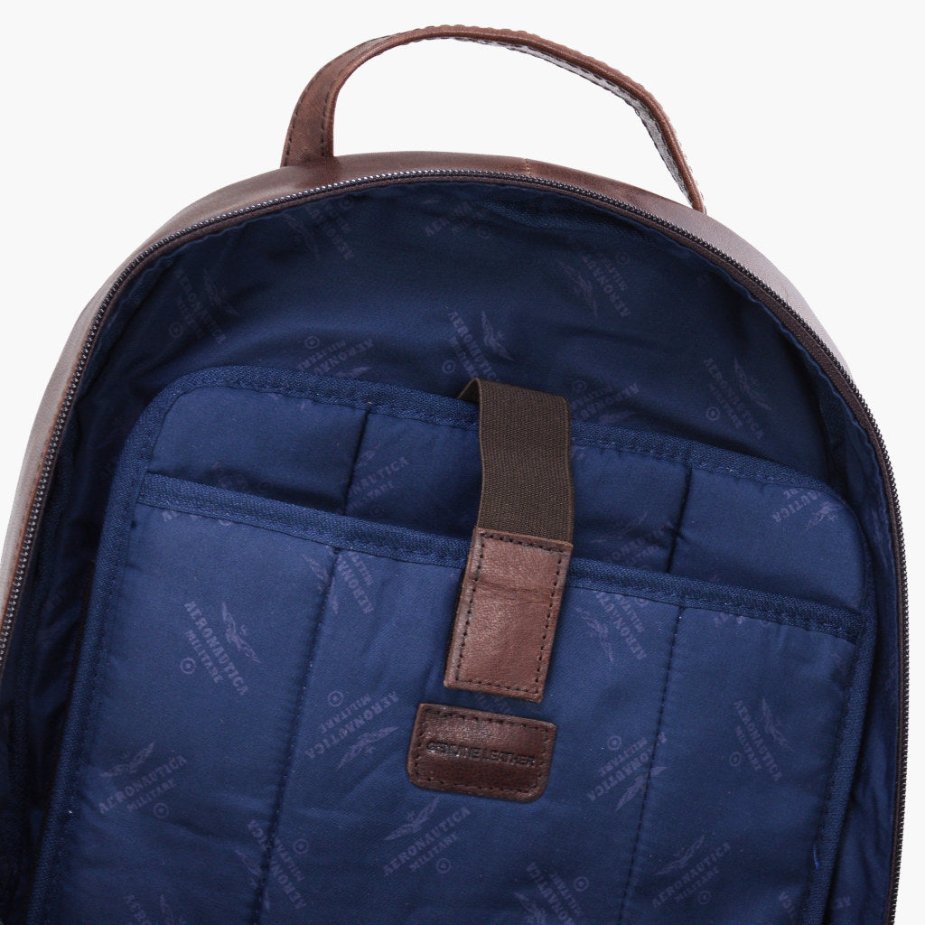 Aeronautica Militare Mochila de cuero para hombre línea Vintage AM355-MO