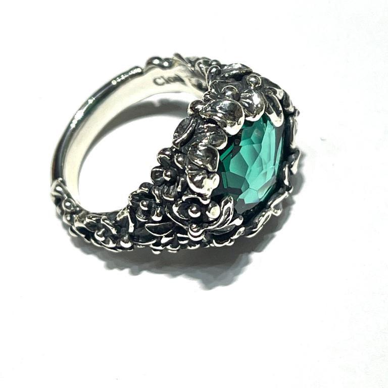 Prsten Le Jardin de Clorì Flowers oválný 925 stříbrný hydrotermální krystal FAP01DR-PARAIBA - Capodagli 1937