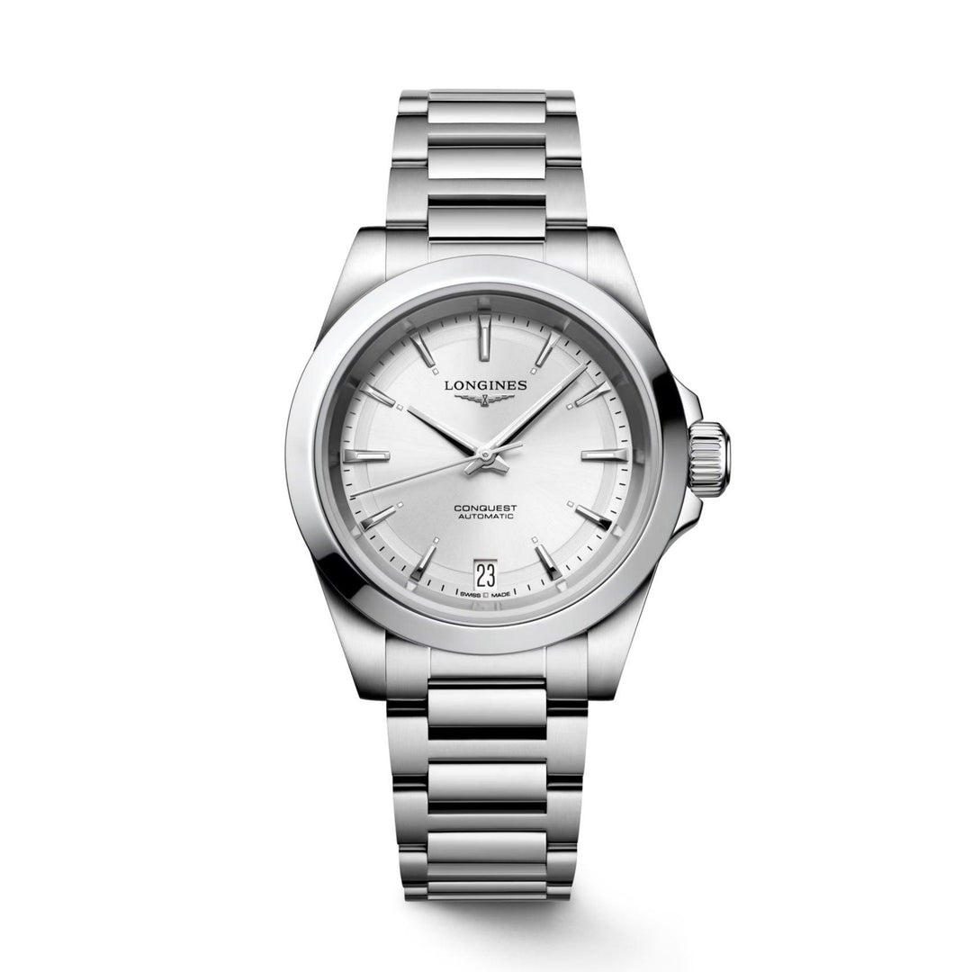Longines ur Conquest 2023 34mm sølv automatisk stål L3.430.4.72.6 - Capodagli 1937