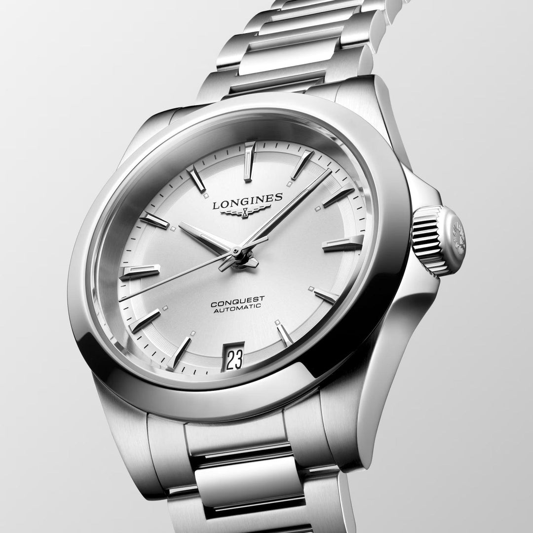 Longines ur Conquest 2023 34mm sølv automatisk stål L3.430.4.72.6 - Capodagli 1937