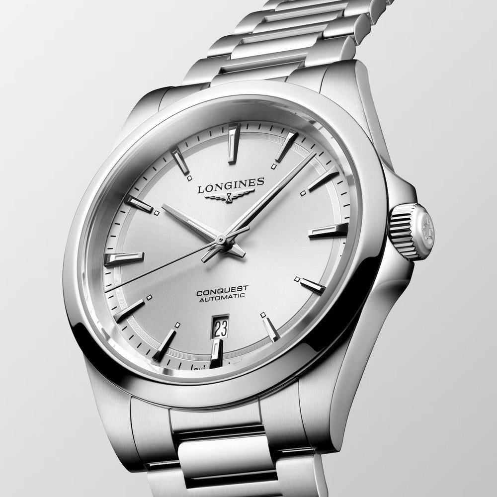 Longines ur Conquest 2023 41mm sølv stål automatisk L3.830.4.72.6 - Capodagli 1937