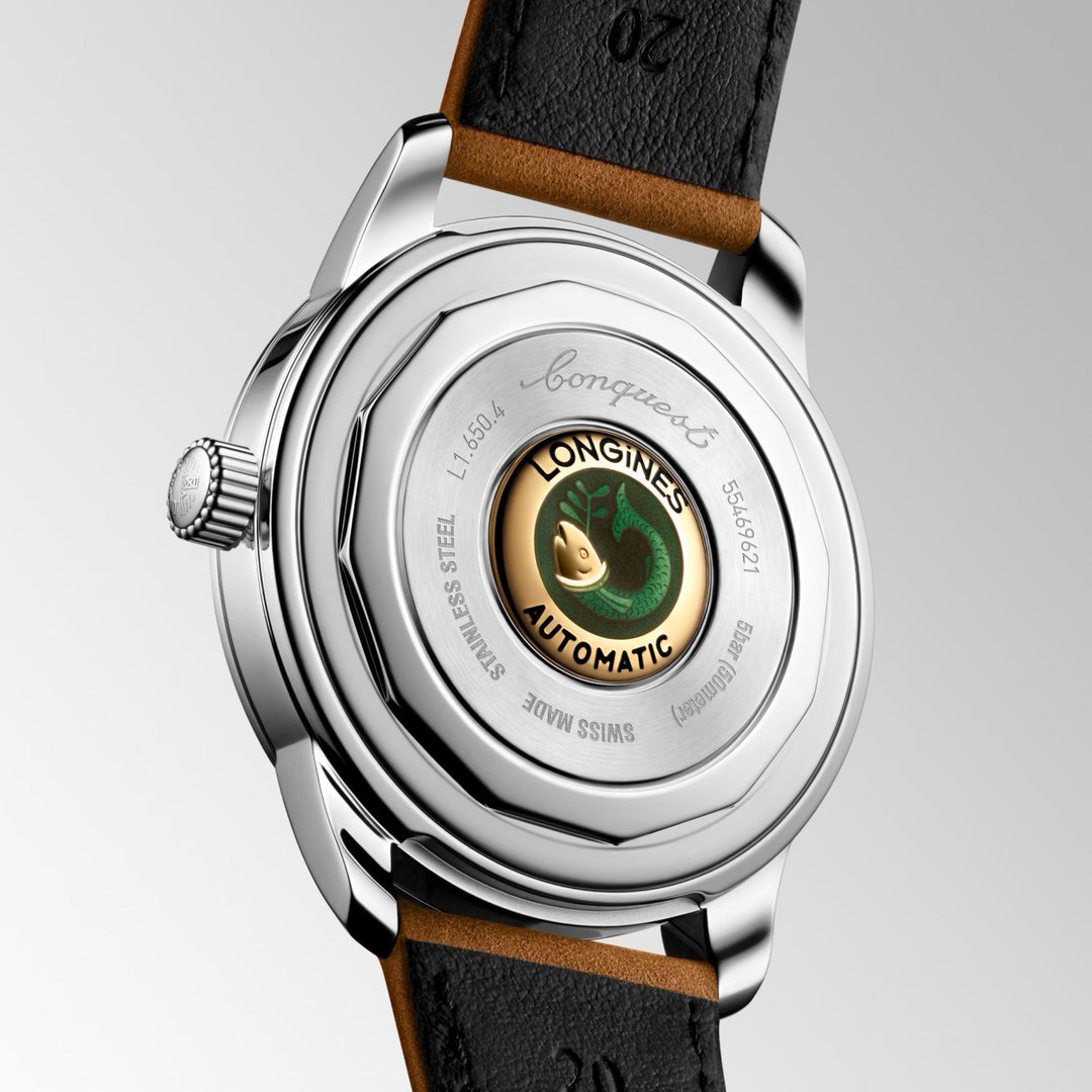 Longines Conquest Heritage óra 40 mm-es ezüst automata acél L1.650.4.72.2 - Capodagli 1937