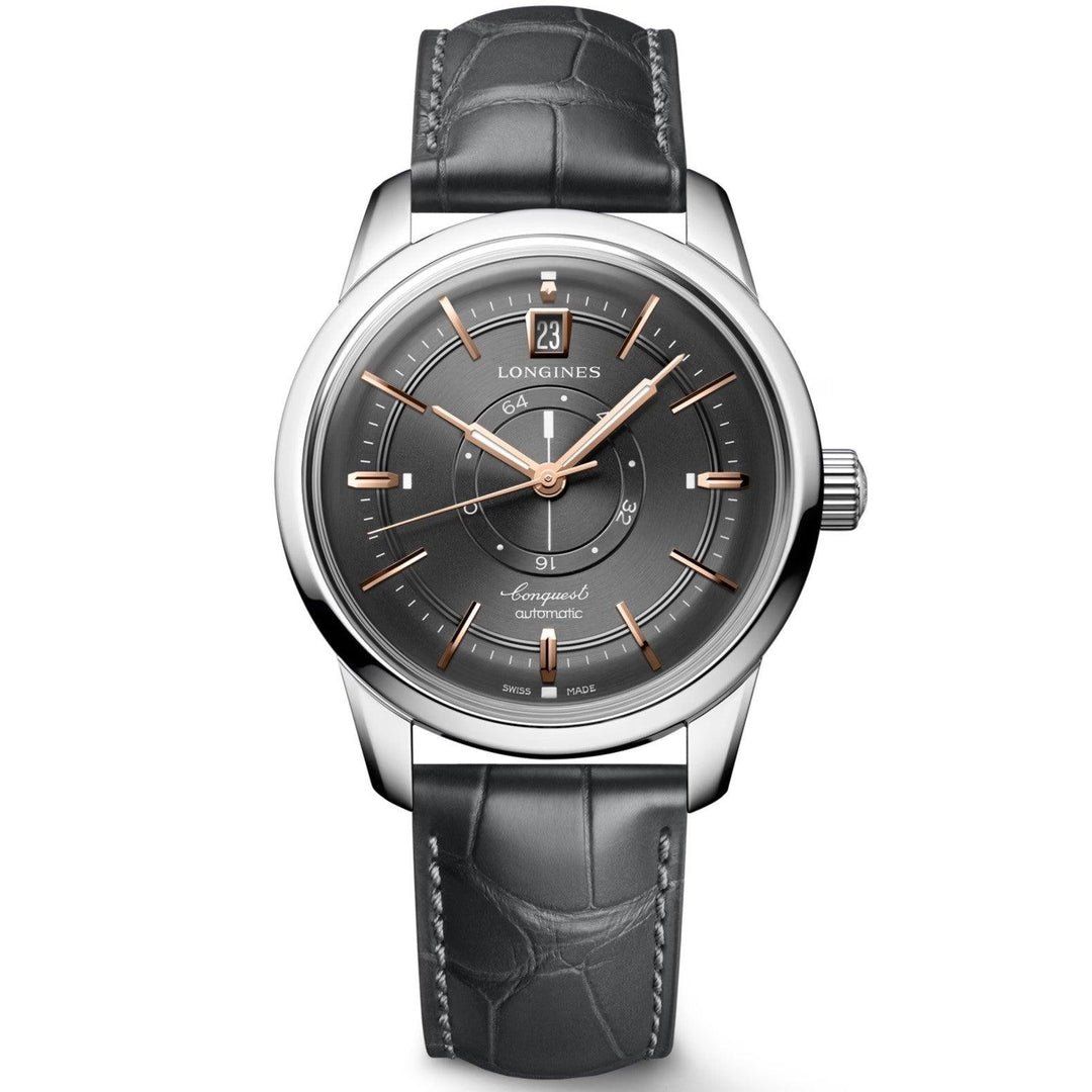 Longines orologio Conquest Heritage Central Power Reserve 38mm antracite automatico acciaio L1.648.4.62.2 - Capodagli 1937