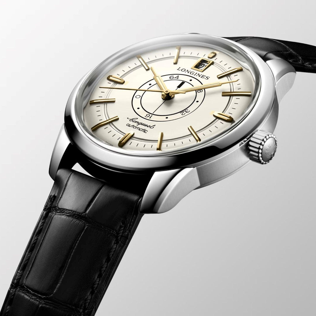 Longines orologio Conquest Heritage Central Power Reserve 38mm champagne automatico acciaio L1.648.4.78.2 - Capodagli 1937