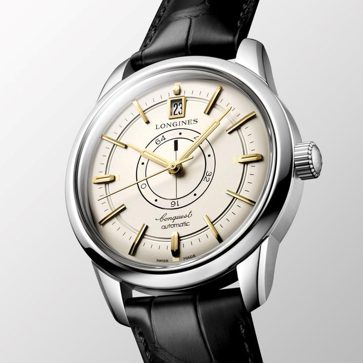 Longines orologio Conquest Heritage Central Power Reserve 38mm champagne automatico acciaio L1.648.4.78.2 - Capodagli 1937