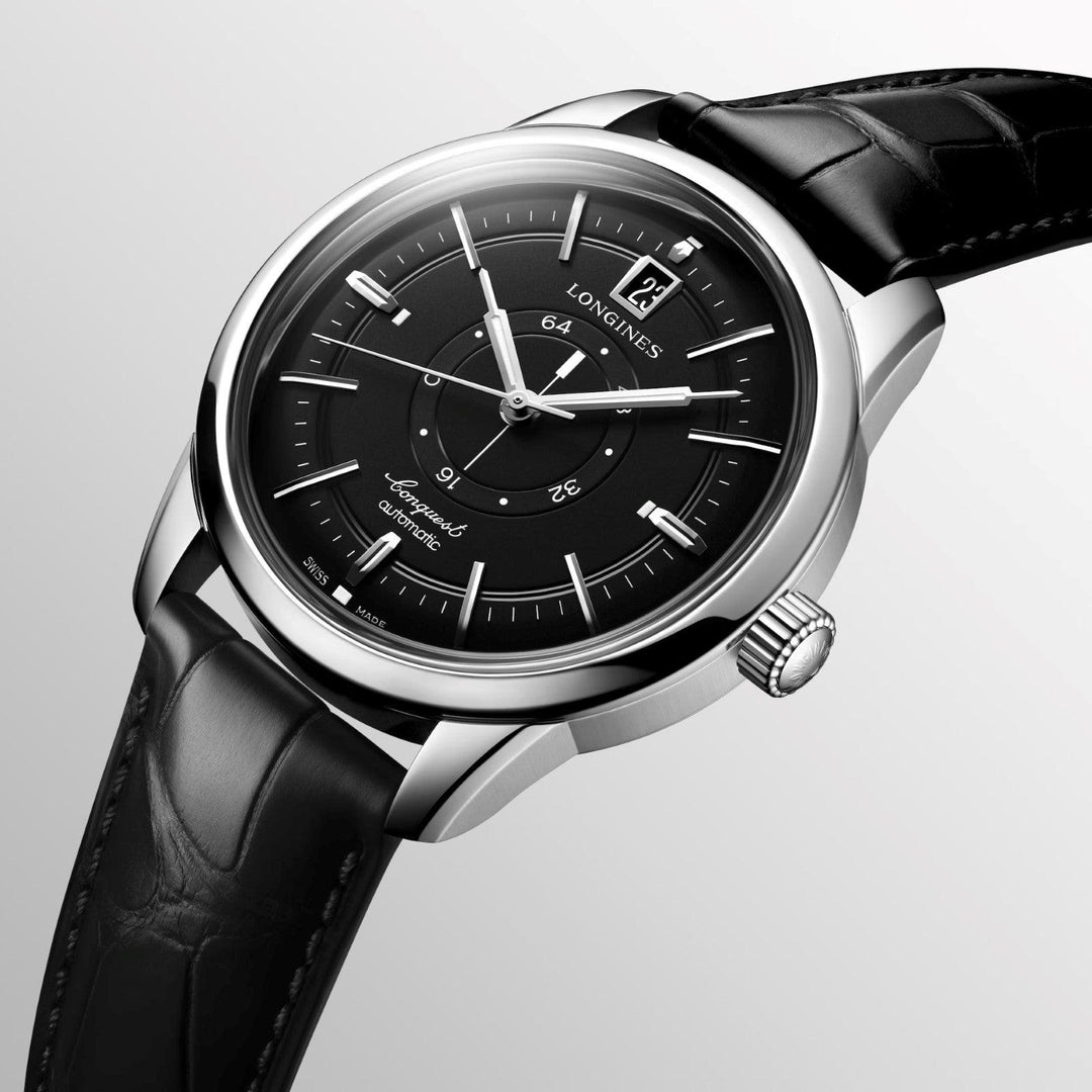 Longines orologio Conquest Heritage Central Power Reserve 38mm nero automatico acciaio L1.648.4.52.2 - Capodagli 1937