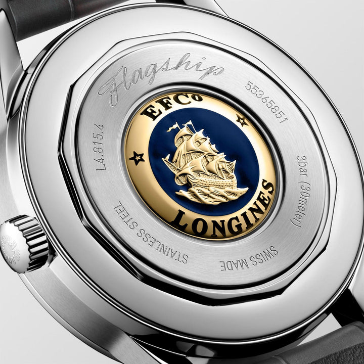 Zegarek Longines Flagship Heritage 38mm srebrna automatyczna stal L4.815.4.72.2 - Capodagli 1937