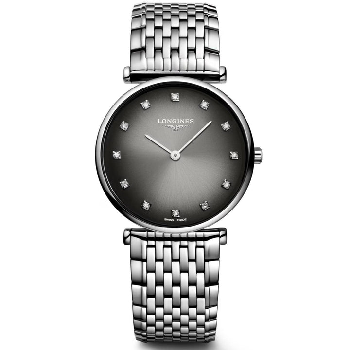 Montre Longines La Grande Classique 29mm diamants anthracite acier quartz L4.512.4.77.6 - Capodagli 1937