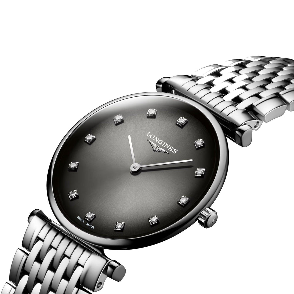 Longines ur La Grande Classique 29 mm antracit diamanter kvartsstål L4.512.4.77.6 - Capodagli 1937