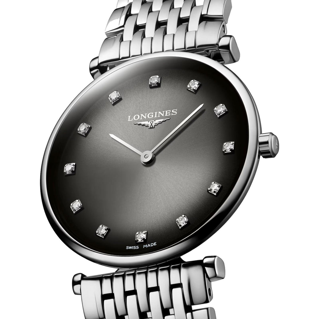 Montre Longines La Grande Classique 29mm diamants anthracite acier quartz L4.512.4.77.6 - Capodagli 1937