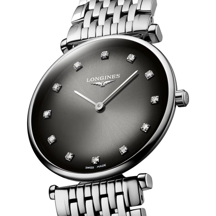 Montre Longines La Grande Classique 29mm diamants anthracite acier quartz L4.512.4.77.6 - Capodagli 1937